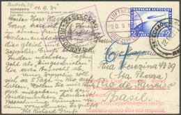 ZEPPELINPOST 129Bb BRIEF, 1931, 2. Südamerikafahrt, Bordpost Bis Brasilien, Bedarfs-Ansichtskarte Nach Brasilien, Pracht - Posta Aerea & Zeppelin