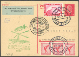 ZEPPELINPOST 177Ac BRIEF, 1932, 6. Südamerikafahrt, Bordpost Der Rückfahrt Mit Speziellem Beförderungszettel, Rückseitig - Correo Aéreo & Zeppelin