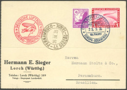 ZEPPELINPOST 322A BRIEF, 1935, 13. Südamerikafahrt, Bordpost, Prachtkarte - Poste Aérienne & Zeppelin