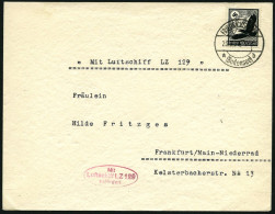 ZEPPELINPOST 401Aa BRIEF, 1936, 1. Postfahrt Hindenburg, Auflieferung Fr`hafen, Mit Einzelfranaktur Nr. 537, Prachtbrief - Zeppelins