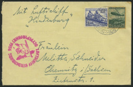 ZEPPELINPOST 427Ba BRIEF, 1936, Olympiafahrt, Auflieferung Rhein-Main-Flughafen (Buchstabe H), Frankiert Mit Olympia-Mar - Zeppelin