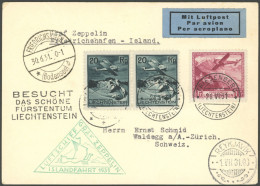 ZULEITUNGSPOST 113 BRIEF, Liechtenstein: 1931, Islandfahrt, Abwurf Reykjavik, Mit L4 BESUCHT DAS SCHÖNE FÜRSTENTUM LIECH - Luchtpost & Zeppelin