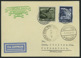 ZULEITUNGSPOST 214 BRIEF, Liechtenstein: 1933, 2. Südamerikafahrt, Prachtkarte - Zeppelin