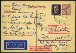 KATAPULTPOST 14a BRIEF, 5.6.1930, Bremen - Boston, Landpostaufgabe, Auf 15 Pf. Adler - Ganzsachenkarte (P 169!) Mit Mi.N - Brieven En Documenten