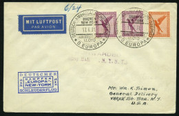 KATAPULTPOST 50b BRIEF, 18.6.1931, Europa - New York, Seepostaufgabe, Prachtbrief - Briefe U. Dokumente