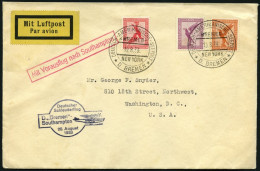 KATAPULTPOST 136c BRIEF, 20.8.1933, &quot,Bremen&quot, - Southampton, Deutsche Seepostaufgabe, Prachtbrief - Briefe U. Dokumente
