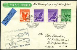 KATAPULTPOST 196Li BRIEF, Liechenstein: 3.7.1935, Bremen - New York, Prachtbrief, RRR!, Nur 7 Belege Befördert - Covers & Documents