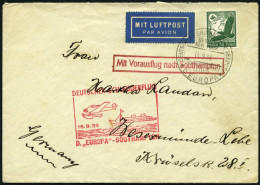 KATAPULTPOST 212c BRIEF, 15.9.1935, &quot,Europa&quot, - Southampton, Deutsche Seepostaufgabe, Prachtbrief - Lettres & Documents