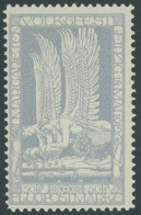 HALBAMTLICHE FLUGMARKEN 4a , 1912, 50 Pf. Hellblau Margaretenfest, Postfrisch, Pracht, Mi. 130.- - Luft- Und Zeppelinpost