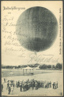 BALLON-FAHRTEN 1897-1916 1907, Jubiläums-Ausstellung Mannheim, Sonderstempel Fesselballon Mannheim, Auffahrtkarte, Schni - Aerei