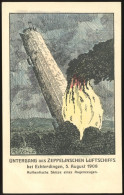 ALTE ANSICHTSKARTEN 1908, LZ 4 (ZII), Echterdingen Katastrophe, Farbige Künstlerkarte Vom Verlag Jehle, Gebraucht, Prach - Other & Unclassified