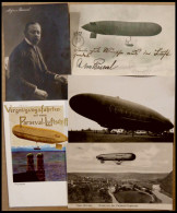 ALTE ANSICHTSKARTEN Ca. 1907/25, Luftschiff Parseval, 4 Karten/Fotos Und Karte Des Erfinders, Teils Vom Ereignis, Dazu E - Other & Unclassified