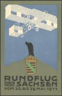 ALTE ANSICHTSKARTEN 1911, Rundflug Durch Sachsen Vom 20. Bis 29. Mai 1911, Ungebraucht, Pracht - Otros & Sin Clasificación