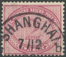 DP CHINA V 37e O, 1900, 2 M. Dunkelrotkarmin, Stempel SHANGHAI B 7.12., Pracht - Deutsche Post In China