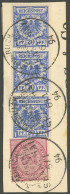DP CHINA V 37e,48b BrfStk, 1894, 2 M. Karmin Und 3x 20 Pf. Blau Mit Stempel SHANGHAI K.D.P.A. Auf Prachtbriefstück - China (oficinas)