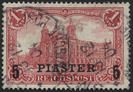 DP TÜRKEI 20II O, 1903, 5 PIA. Auf 1 M., Aufdruck Type II, üblich Gezähnt Pracht, Mi. 130.- - Deutsche Post In Der Türkei