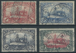 DSWA 20-23 O, 1901, 1 - 5 M. Kaiseryacht, 4 Prachtwerte, Mi. 343.- - Africa Tedesca Del Sud-Ovest