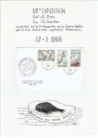 16e Expé Terre Adélie - 2e Desserte Du Courrier Par M/S THALA DAN - 17/1/1966 - Lettres & Documents