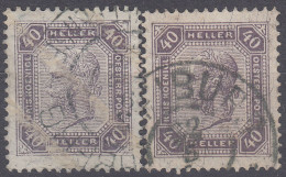 AUSTRIA 1904, KAISER FRANZ JOSEPH, MiNo 115C And 129A, SEPARATE USED STAMPS From 40 HELLERS In GOOD QUALITY - Used Stamps