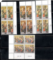 MALTA 1976 CHRISTMAS NATALE NOEL WEIHNACHTEN NAVIDAD NATAL COMPLETE SET SERIE COMPLETA BLOCK QUARTINA MNH - Malte