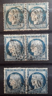 Type CERES No 60, 3 Paires Obl Cachet à Date De BLAYE, Gironde,  Etoile 26 De PARIS,  GC 2240 MARSEILLE,  TB - 1871-1875 Ceres