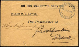 DSWA O.H.M.S./M.O. 57, Stempel GROOTFONTEIN Auf Polizeidienstbrief Portofrei Nach Swakopmund, Pracht - Sud-Ouest Africain Allemand