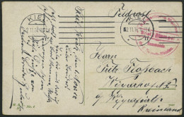 MSP VON 1914 - 1918 (Torpedoboot: S 33), 2.11.1914, Roter Briefstempel, Feldpost-Ansichtskarte (Hochseetorpedoboot Bei S - Marittimi