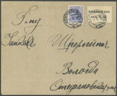 LANDESBOTENPOST 2 BRIEF, 1918, 60 Pf. Schwarz Mit 20 Pf. Germania Auf Brief (gefaltet), Feinst - Bezetting 1914-18
