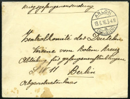 FELDPOST I.WK 1916, Kriegsgefangenenbrief Von ARLON (Belgien) An Das Deutsche Rote Kreuz In Berlin, Feinst - Lettres & Documents