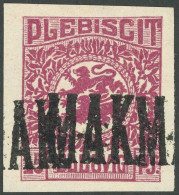 SCHLESWIG 5P 2DD , 1920, 15 Pf. Dunkelbräunlichlila, Ungezähnter Probedruck Mit Doppeltem Aufdruck MAK, Postfrisch, Prac - Other & Unclassified