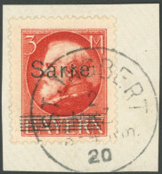 SAARGEBIET 29 BrfStk, 1920, 3 M. Bayern-Sarre, Prachtbriefstück, Gepr. Burger, Mi. (200.-) - Sonstige & Ohne Zuordnung