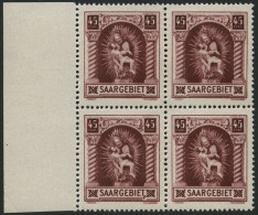 SAARGEBIET 102II , 1925, 45 C. Madonna Mit Abart Rahmen Unter T Von Saargebiet Nach Oben Gebogen (Feld 45), Im Randviere - Other & Unclassified
