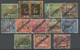 SAARGEBIET 1-11I,II O, 1922, Diagonaler Aufdruck, Prachtsatz (12 Werte), Mi. 100.- - Servizio