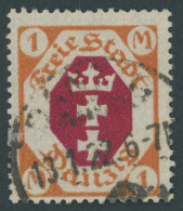 FREIE STADT DANZIG 83IV O, 1921, 1 M. Rötlichorange/karminrot Mit Abart N In Danzig Oben Gebrochen, Pracht, Gepr. Tworek - Oblitérés