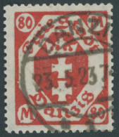 FREIE STADT DANZIG 140 O, 1923, 80 M. Rot, Wz. 3, Pracht, Gepr. Gruber Und Infla, Mi. 70.- - Used