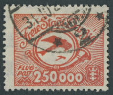 FREIE STADT DANZIG 177 O, 1923, 250000 M. Lebhaftrot, Zeitgerechte Entwertung, Pracht, Kurzbefund Soecknick, Mi. 480.- - Used
