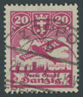 FREIE STADT DANZIG 203I O, 1924, 20 Pf. Flugpost Mit Abart Senkrechter Strich Rechts Neben Linker Turmspitze Und Farbpun - Used