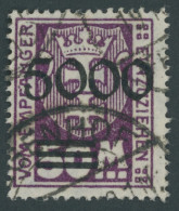 PORTOMARKEN P 26II O, 1923, 5000 Auf 50 M. Dunkelpurpur, Aufdruck Glänzend, Zeitgerechte Entwertung (TIE)GENHOF, Pracht, - Postage Due