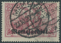 MEMELGEBIET 13a O, 1920, 2.50 M. Rotkarmin, Pracht, Gepr. Huylmans, Mi. 80.- - Klaipeda 1923