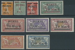 MEMELGEBIET 110-18 , 1922, Staatsdruckerei Paris, Postfrischer Prachtsatz, Mi. 70.- - Memel (Klaïpeda) 1923