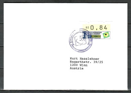 Brasilien, ATM MiNr. 6; 0,84 R; Auf Brief Von Frankfurt A.M. Nach Wien; B-287 - Frankeervignetten (Frama)