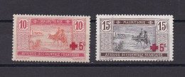 MAURITANIE 1915 TIMBRE N°34/35 NEUF AVEC CHARNIERE CROIX-ROUGE - Ungebraucht