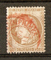 1873 - Cérès Gros Chiffres 15c.bistre - Càd Rouge Des Imprimés- YT 55 (cote 20€) - 1871-1875 Cérès