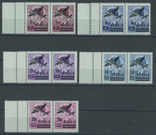 SERBIEN 66-70L , 1942, Flugpost In Waagerechten Paaren Mit Links Anhängenden Kleinen Leerfeldern, Postfrischer Prachtsat - Ocupación 1938 – 45