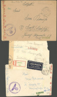FELDPOST II. WK BELEGE 1942/44, Ungarische Feldpost: 3 Verschiedene Belege, U.a. FP-Nummer 28394 Und 40828, Alle Mit Zen - Besetzungen 1938-45