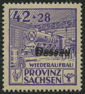 DESSAU IIIADD , 1946, 42 Pf. Wiederaufbau, Gezähnt, Mit Doppeltem Aufdruck, Pracht, Gepr. Zierer - Private & Local Mails