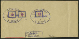 FREDERSDORF Sp 125 Paar BrfStk, 1945, 12 Pf. Auf 8 Pf. Provisorium Im Waagerechten Paar Und Einzelmarke Auf Einschreibbr - Other & Unclassified