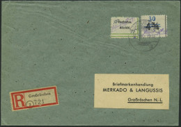 GROSSRÄSCHEN-VORLÄUFER V 5f,V 9 BRIEF, 1945, 30 Pf. Uhrzeitklebezettel Mit 15 Pf. Verstorben Auf Einschreibbrief, Pracht - Otros & Sin Clasificación