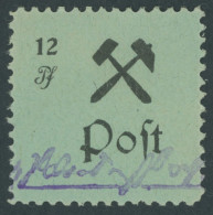 GROSSRÄSCHEN 25IV , 1945, 12 Pf. Schwarz Auf Grün, Type IV, Falzrest, Pracht - Other & Unclassified