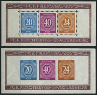 ALLIIERTE BES. Bl. 12A/B , 1946, Blockpaar Briefmarken-Ausstellung, übliche Gümmibüge, Pracht, Mi. 120.- - Otros & Sin Clasificación